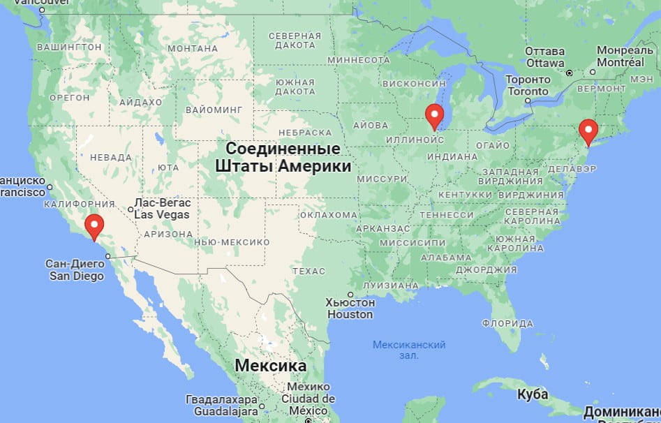 Points on map